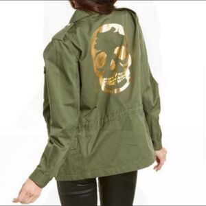 ZADIG AND VOLTAIRE Women's 100% Cotton Kayak Skull Khaki Military Jacket size 36